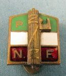 Italian WWII Fascist Party Lapel Badge, Enameled Brass