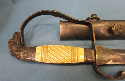  US Pre Civil War Militia Officers Eagle Head Sword, 1820-1840, Bone Grips — image 8