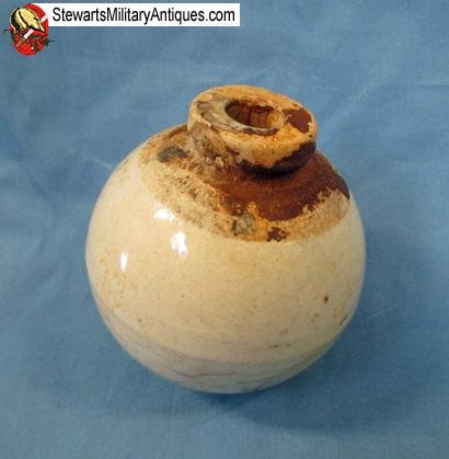  Japanese WWII Ceramic Grenade, White, INERT  — image 2