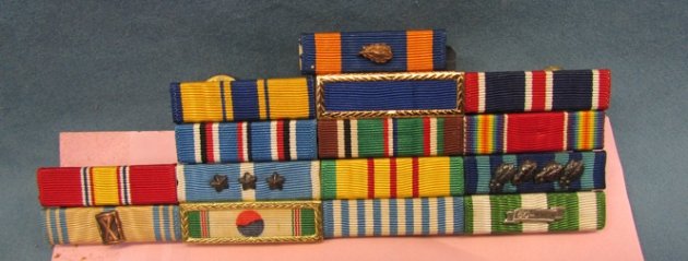  US WWII/Korean War/Vietnam 15 Place Ribbon Bar — image 3