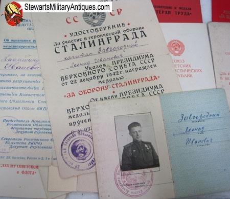  Soviet WWII Documented & Researched Stalingrad Veterans Medal Grouping, 18 Orders & Medals — image 12