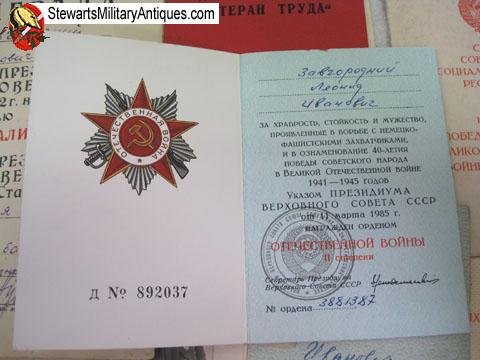  Soviet WWII Documented & Researched Stalingrad Veterans Medal Grouping, 18 Orders & Medals — image 14