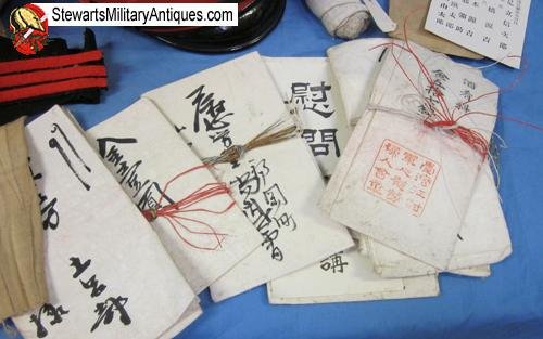 Japanese Meiji Era Identified Hat & Thousand Stitch Belt Grouping — image 3