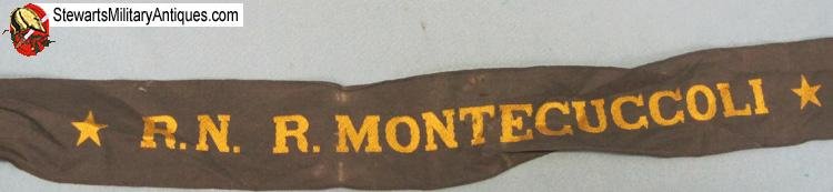  Italian WWII Navy Cap Tally, R.N. R.MONTECUCCOLI — image 3