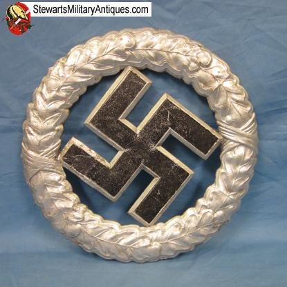  German WWII Large Format Pressed Paper Swastika & Wreath — image 2