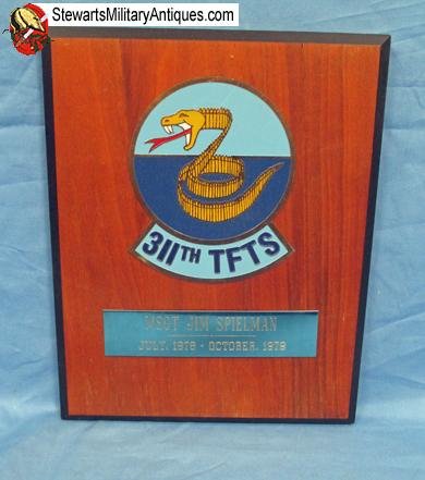  US Cold War Era USAF 311th TFTS Wall Plaque — image 2