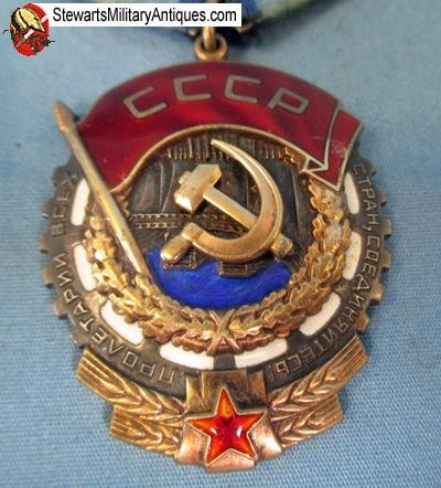  Soviet Cold War Era Order of the Red Banner of Labor & Award Booklet — image 3