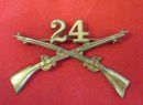 US Indian Wars Infantry Hat Insignia, 24th Infantry