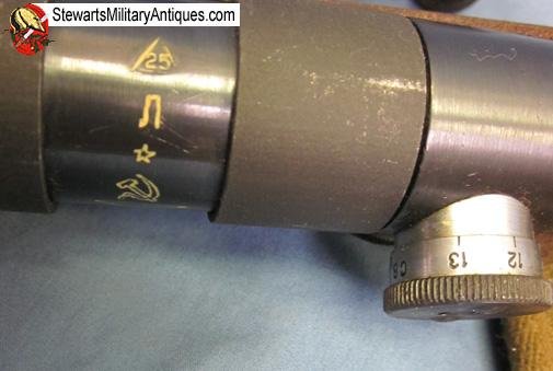  Soviet WWII 91/30 PU Rifle Scope & Case, Leningrad Plant 1942  — image 4