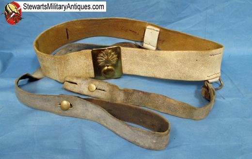  French Second Empire Buff Leather Dragoon/Cuirassier Enlisted Sword Belt — image 2