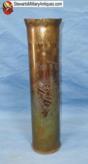  French WWII Trench Art Vase — image 2