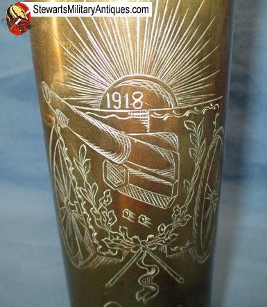  French WWII Trench Art Vase — image 4