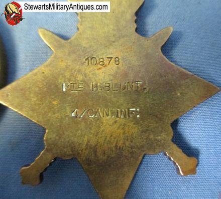  Canadian WWI Medal Trio, 4th Canadian Infantry, Named — image 5