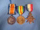 Canadian WWI Medal Trio, 4th Canadian Infantry, Named