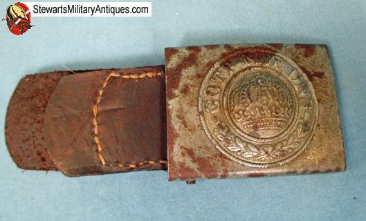  German WWI Prussian M1915 Enlisted Buckle & Leather Tab — image 2