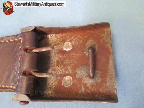  German WWI Prussian M1915 Enlisted Buckle & Leather Tab — image 4