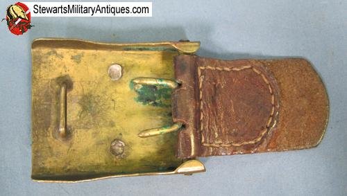  German WWI Prussian Enlisted Buckle & Leather Tab — image 2