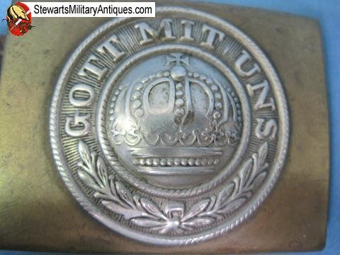  German WWI Prussian Enlisted Buckle & Leather Tab — image 3