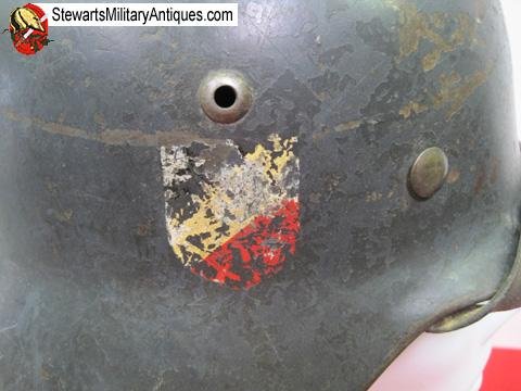  German WWII Luftwaffe M1935 Double Decal Helmet, ET64, Complete — image 2