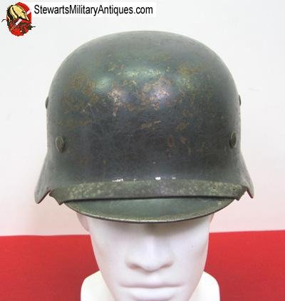  German WWII Luftwaffe M1935 Double Decal Helmet, ET64, Complete — image 4