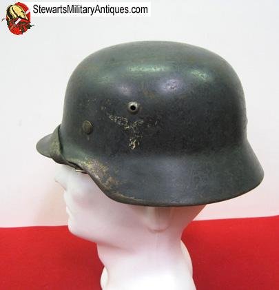  German WWII Luftwaffe M1935 Double Decal Helmet, ET64, Complete — image 6