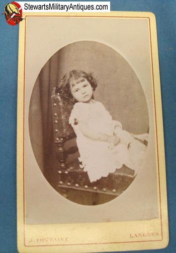  French 19th Century Little Girl & Doll CDV — image 2