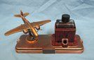 US WWII B-26 Bomber Desk Model & Inkwell
