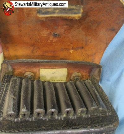  British Late 19th Century Cavalry Buff Leather Bandoleer & Pouch — image 4