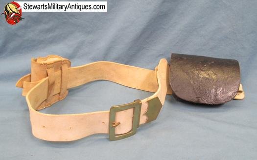  British Late 19th Century Cavalry Buff Leather Bandoleer & Pouch — image 6