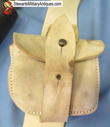  British Late 19th Century Cavalry Buff Leather Bandoleer & Pouch — image 7