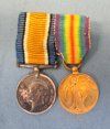 British WWI Miniature 2 Place Medal Bar