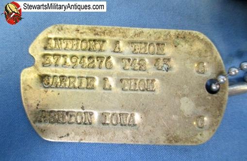  US WWII GI Dogtag Lot, Same Iowa Soldier, 6 Tags — image 3