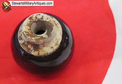  Japanese WWII Ceramic Grenade, Black, INERT   — image 2