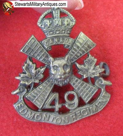  Canadian WWI Edmonton Regiment Cap Badge  — image 2