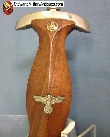  German WWII Early M1933 SA Enlisted Dagger & Hanger, C.G.Haenel  — image 3