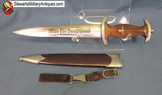  German WWII Early M1933 SA Enlisted Dagger & Hanger, C.G.Haenel  — image 4