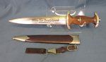 German WWII Early M1933 SA Enlisted Dagger & Hanger, C.G.Haenel