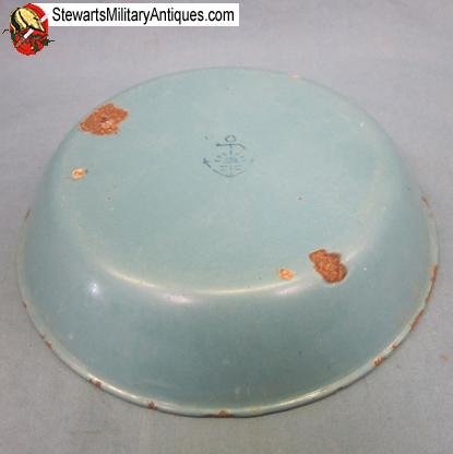  Japanese WWII Enameled Steel Navy Bowl, Battlefield Recovered — image 4