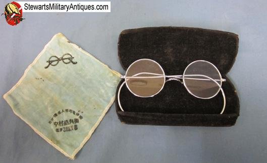  Japanese WWII Eye Glasses & Case, Iwo Jima Souvenir — image 2