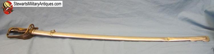  Japanese WWII Type 19 Cavalry Officers Sword, Family Mon — image 2