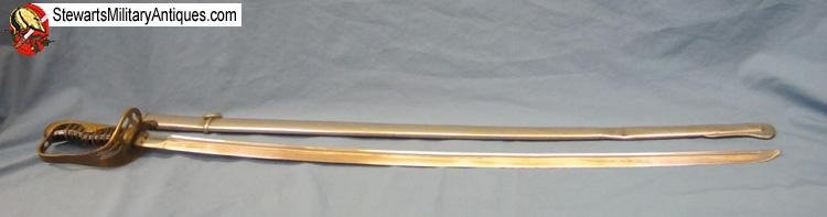  Japanese WWII Type 19 Cavalry Officers Sword, Family Mon — image 7