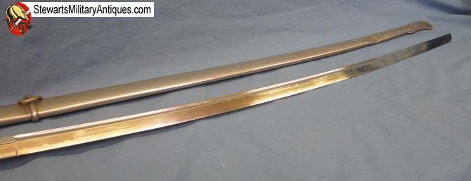  Japanese WWII Type 19 Cavalry Officers Sword, Family Mon — image 8