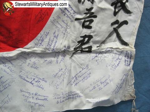  Japanese WWII GI Signed Silk Flag — image 4