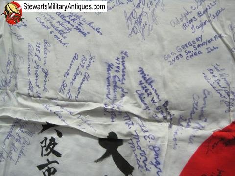  Japanese WWII GI Signed Silk Flag — image 5