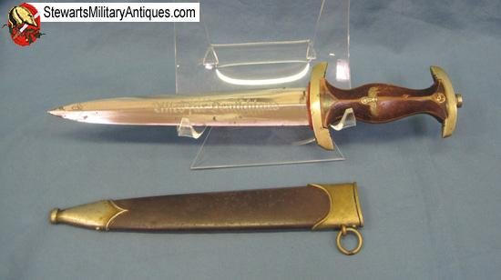  German WWII M1933 SA Enlisted Dagger, Unusual Maker Carl Kuhrt — image 4