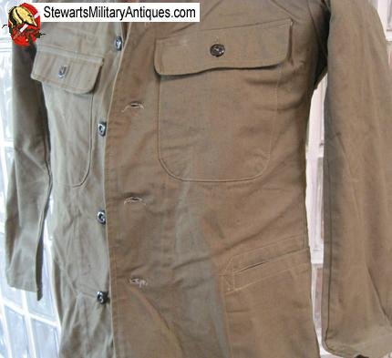  Japanese WWII Naval Landing Force Enlisted Green Cotton Combat Tunic — image 2