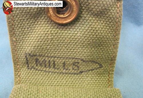  US M1910 Garrison Belt, Eagle Snap Single Clip Cartridge Pouch, MILLS Mfg   — image 2