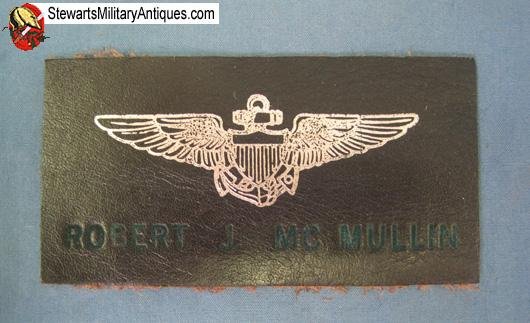  US Korean War-Vietnam, US Navy Officers Leather Flight Jacket Wing Patch, Named — image 2