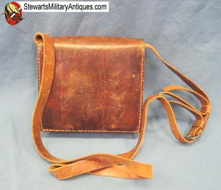  Japanese WWII Leather Pouch & Strap — image 3
