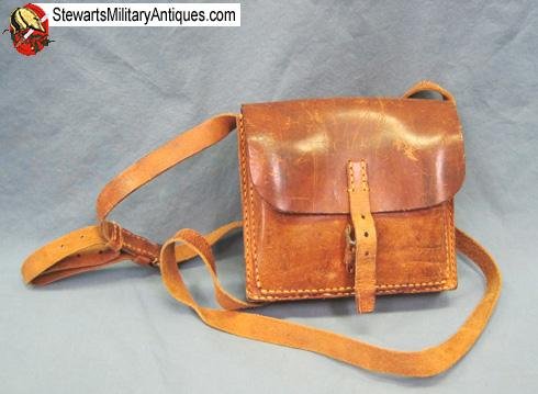  Japanese WWII Leather Pouch & Strap — image 4